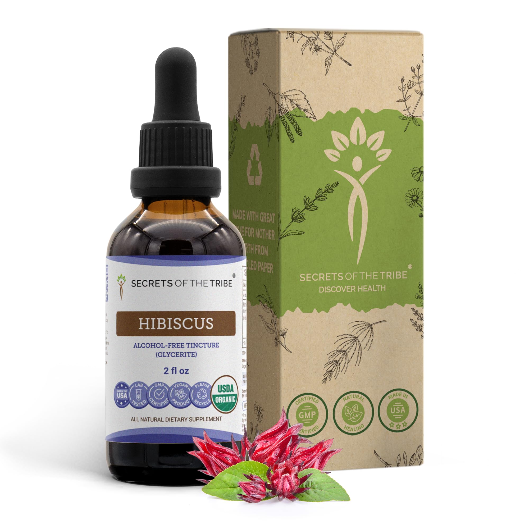 Secrets of the Tribe Hibiscus Herbal Supplement front view