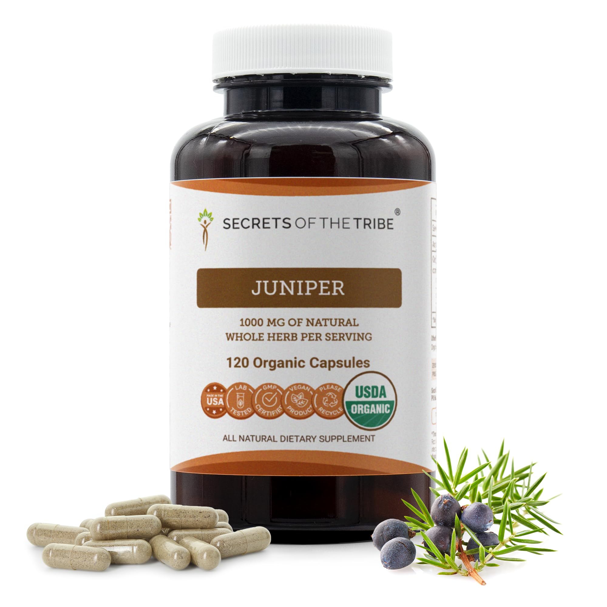 Secrets of the Tribe Juniper Dried Berry Capsules front view