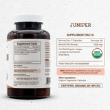 Secrets of the Tribe Juniper Dried Berry Capsules organic certification