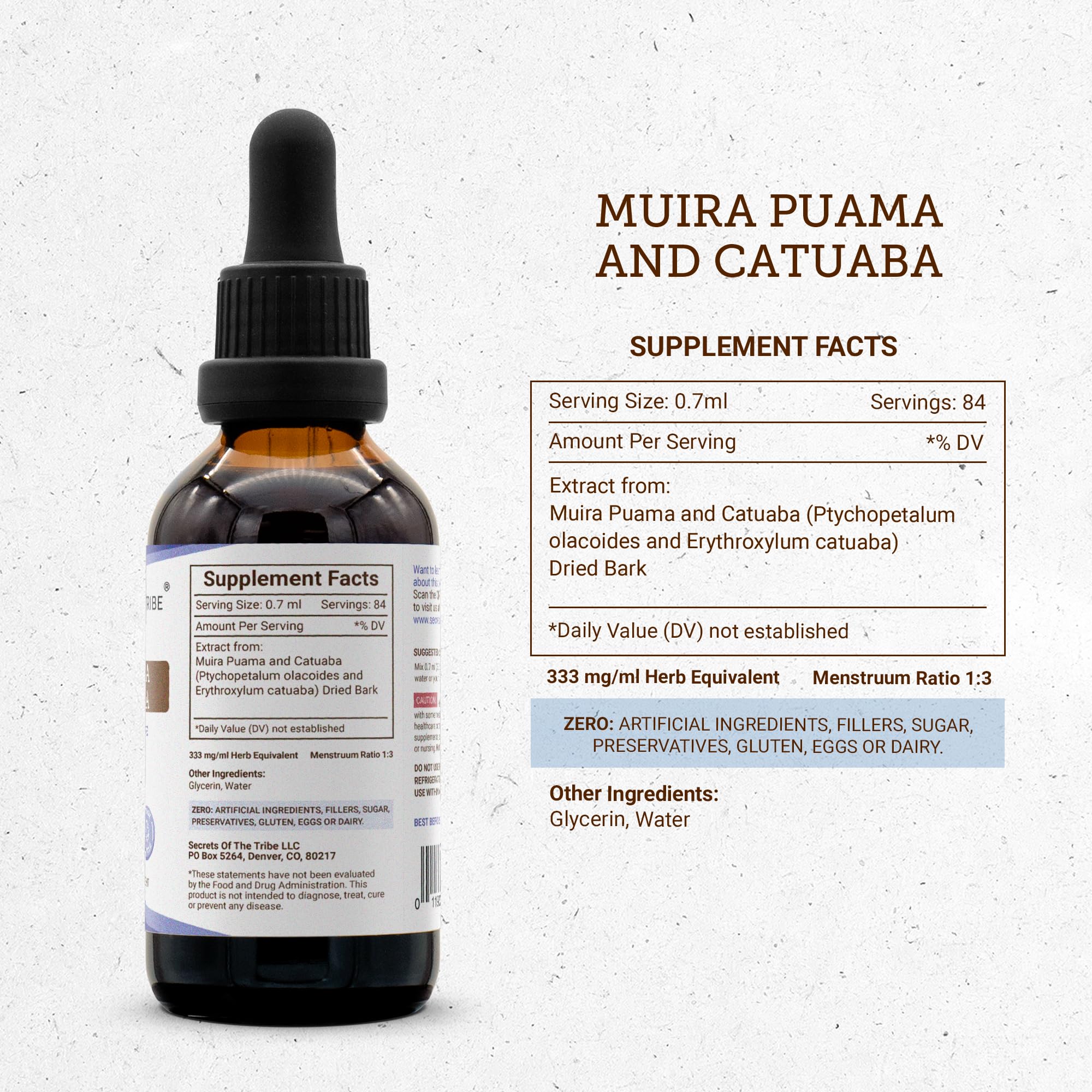 Secrets of the Tribe Muira Puama Supplement 57g packaging