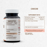 Secrets of the Tribe Onion Capsules opened bottle with capsules