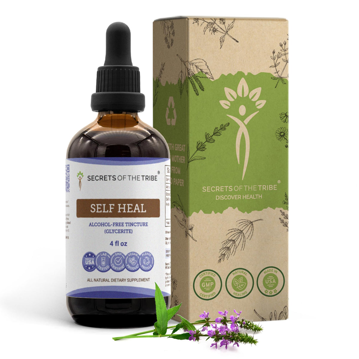 Secrets of the Tribe Prunella Vulgaris herbal supplement bottle front view