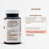 Secrets of the Tribe Quinine Capsules back view with ingredient list