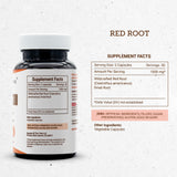 Secrets of the Tribe Red Root Capsules 1000mg bottle with label