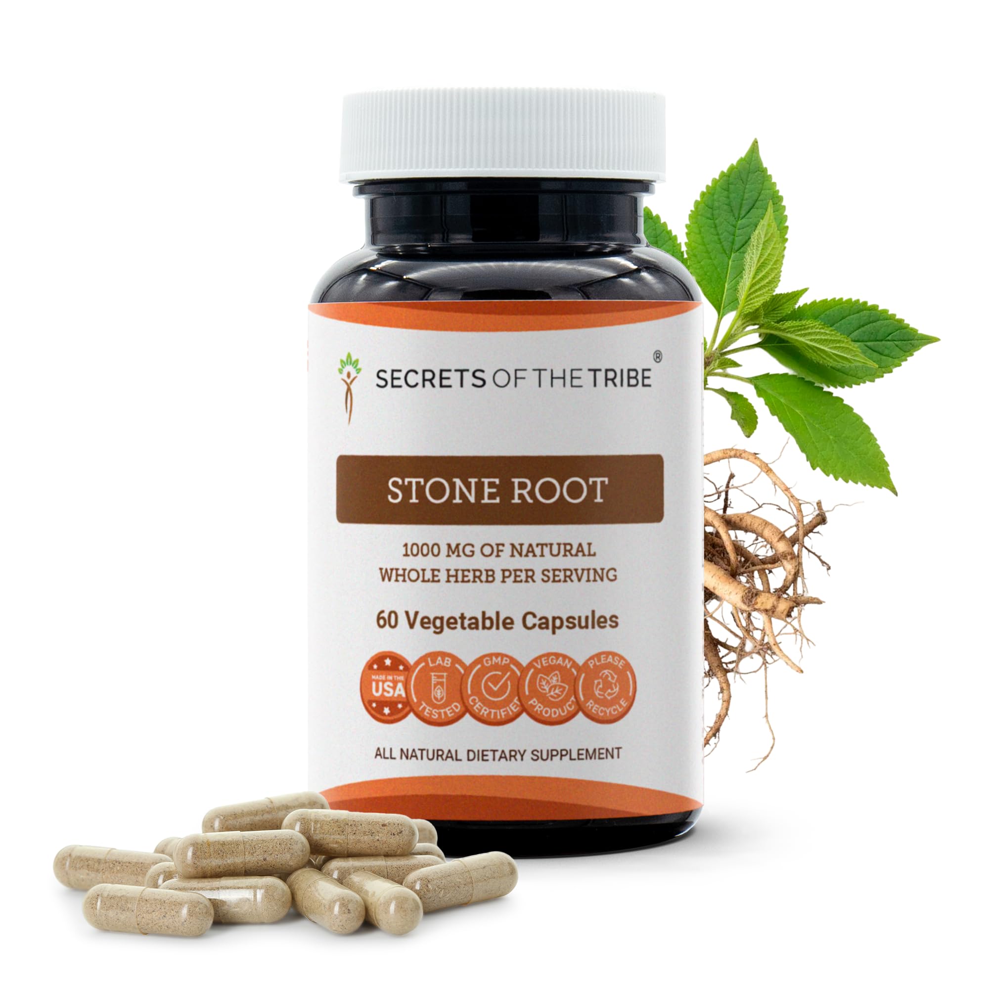 Secrets of the Tribe Stone Root Capsules front view