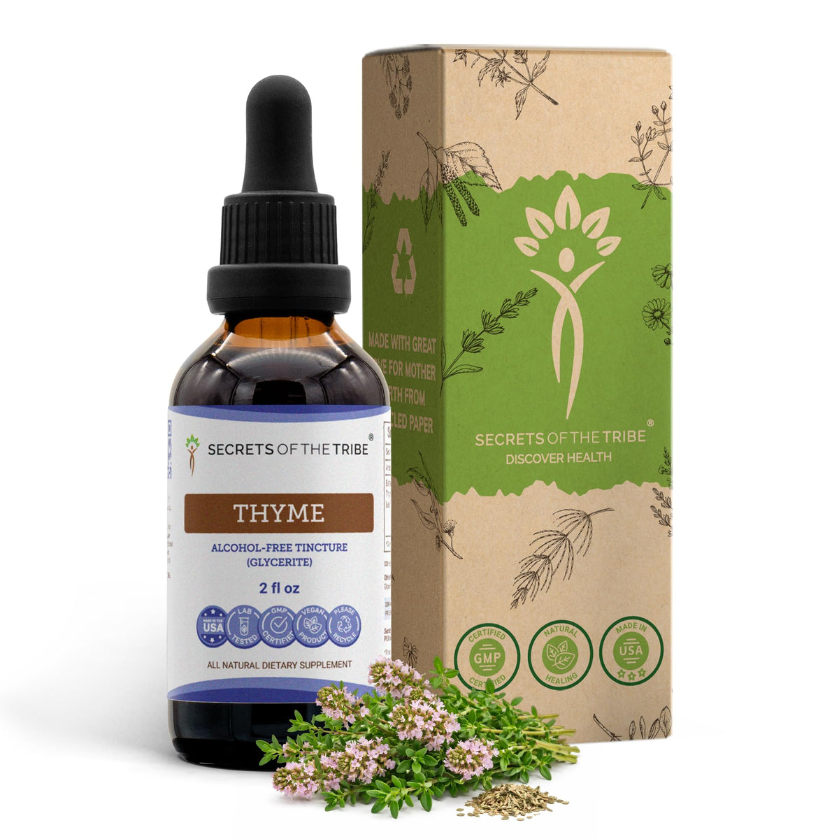 Secrets of the Tribe Thyme Tincture front view 57g