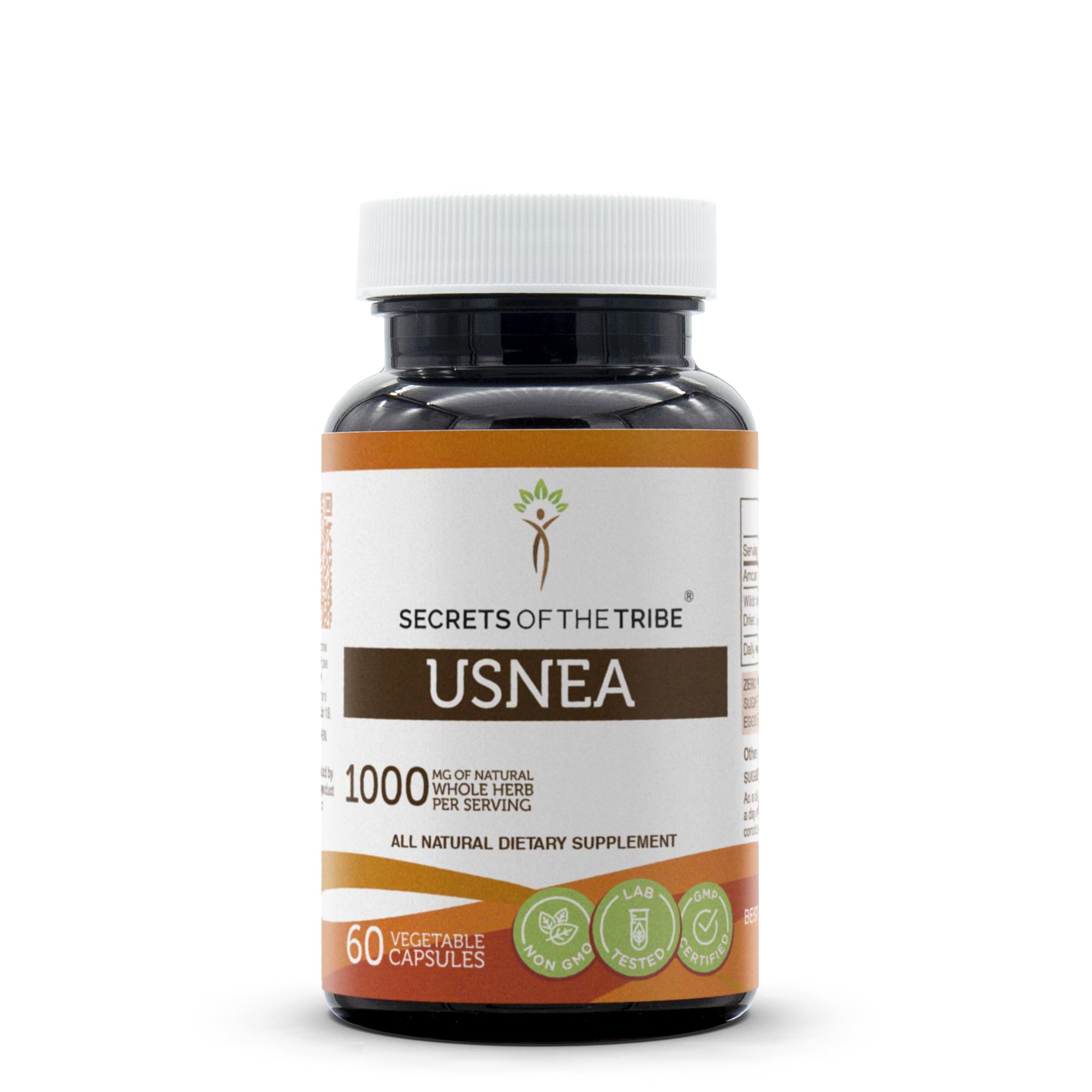 Secrets of the Tribe Usnea Herbal Supplement 60 Capsules front view