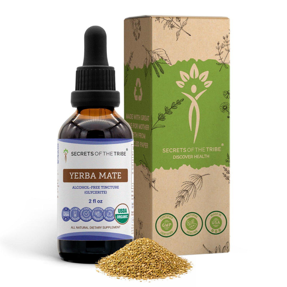 Secrets of the Tribe Yerba Mate Liquid Extract 57g front view