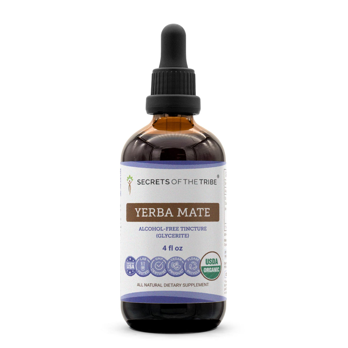 Secrets of the Tribe Yerba Mate Liquid Extract front view