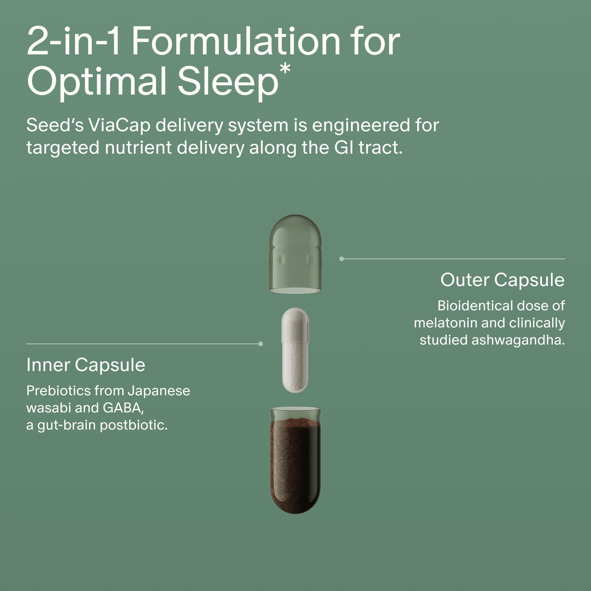 Seed PM-02 Sleep + Restore capsules on a wooden surface