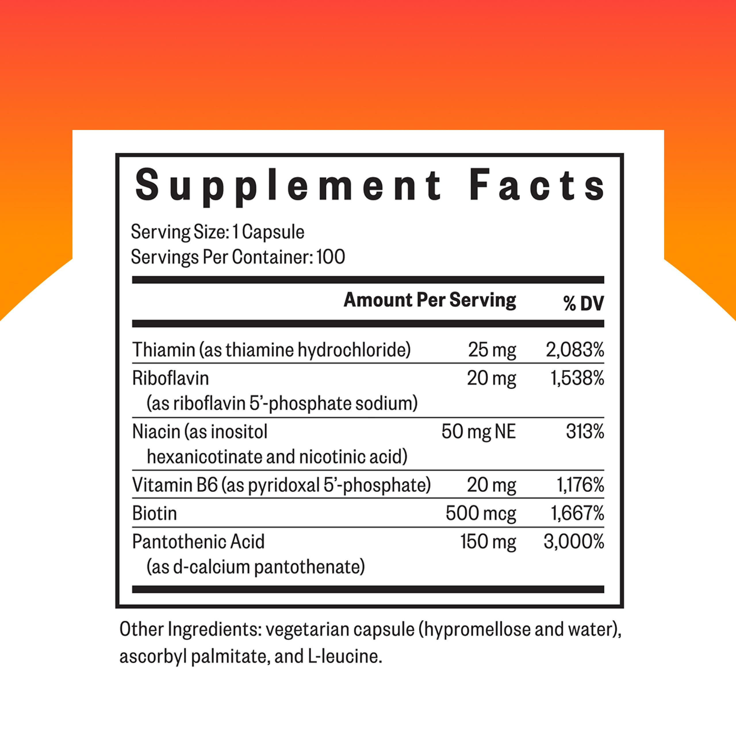 Seeking Health B Complex Supplement side view showing label