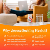 Seeking Health B12 Lozenges displayed with a glass of water