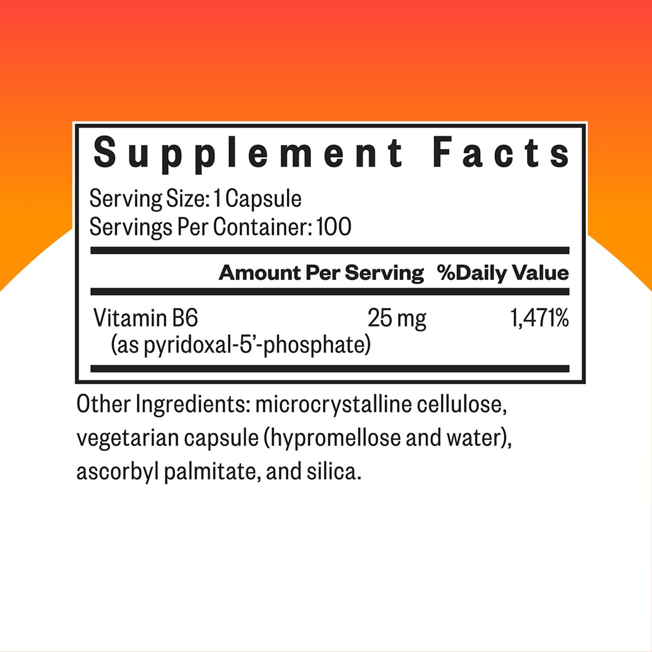 Seeking Health B6 Supplement 25mg vegetarian capsule close-up