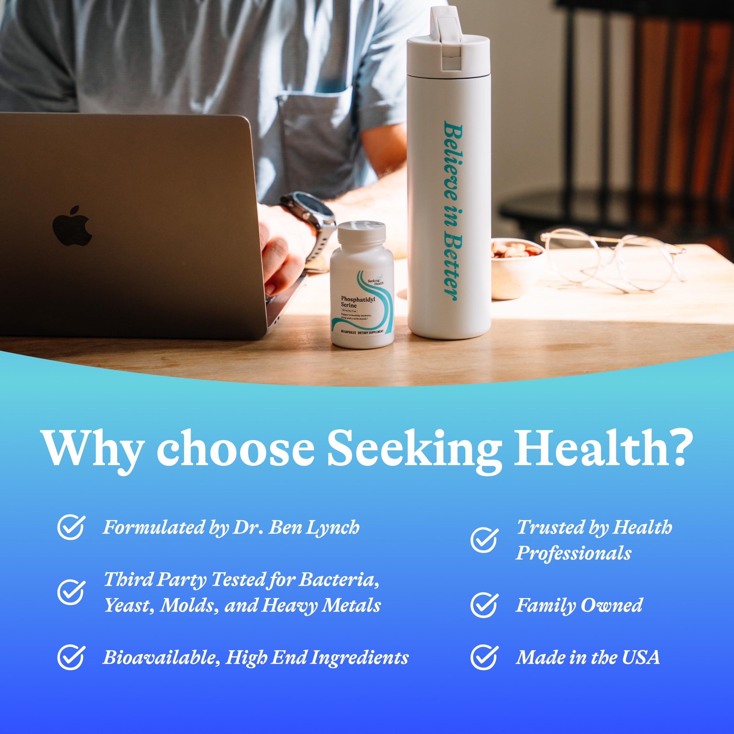 Seeking Health Brain & Memory Support Supplement with measuring spoon