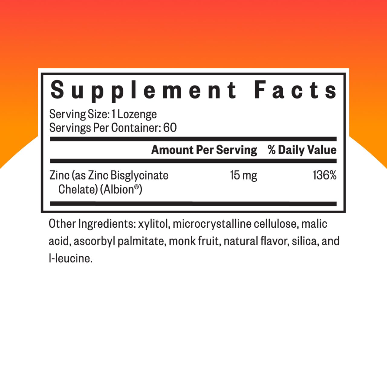 Seeking Health Chelated Zinc Lozenges packaging side view