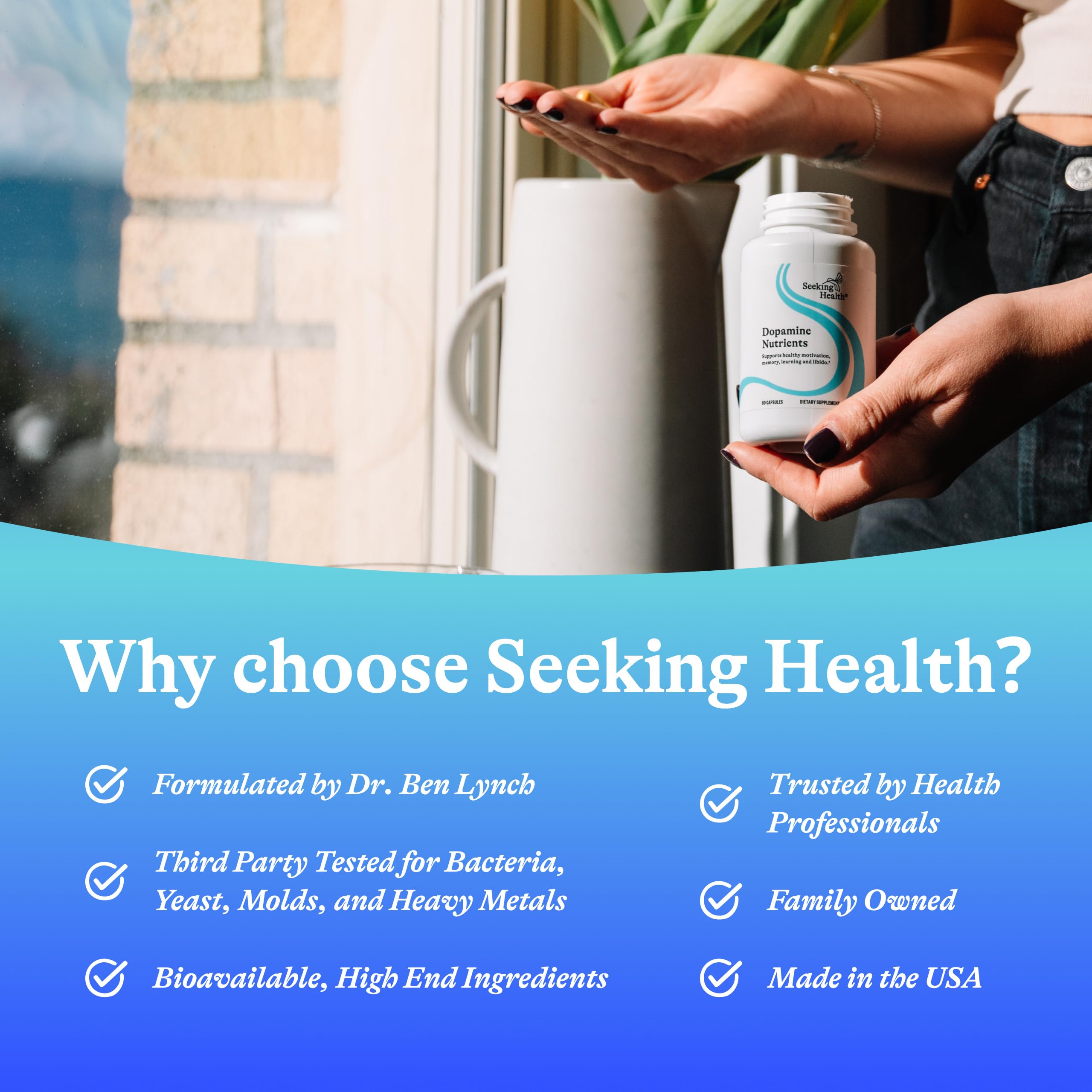 Seeking Health Dopamine Nutrients 630mg supplement packaging