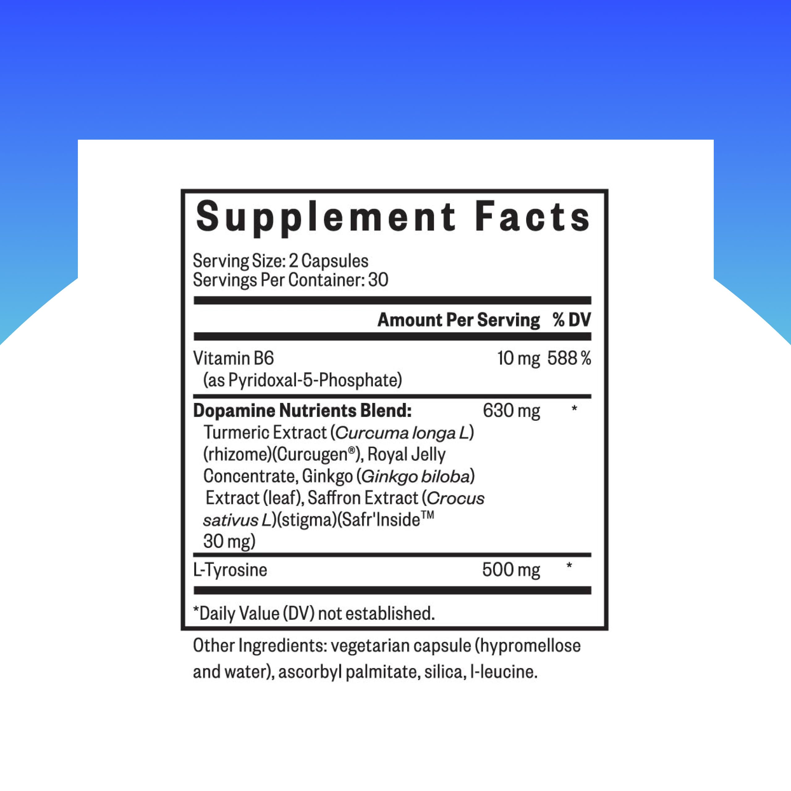 Seeking Health Dopamine Nutrients 630mg supplement side view