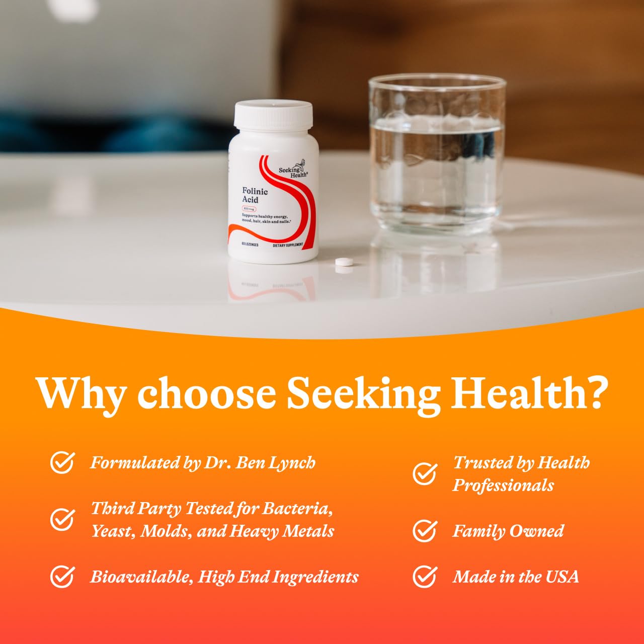 Seeking Health Folinic Acid Supplement 1360 mcg DFE packaging details