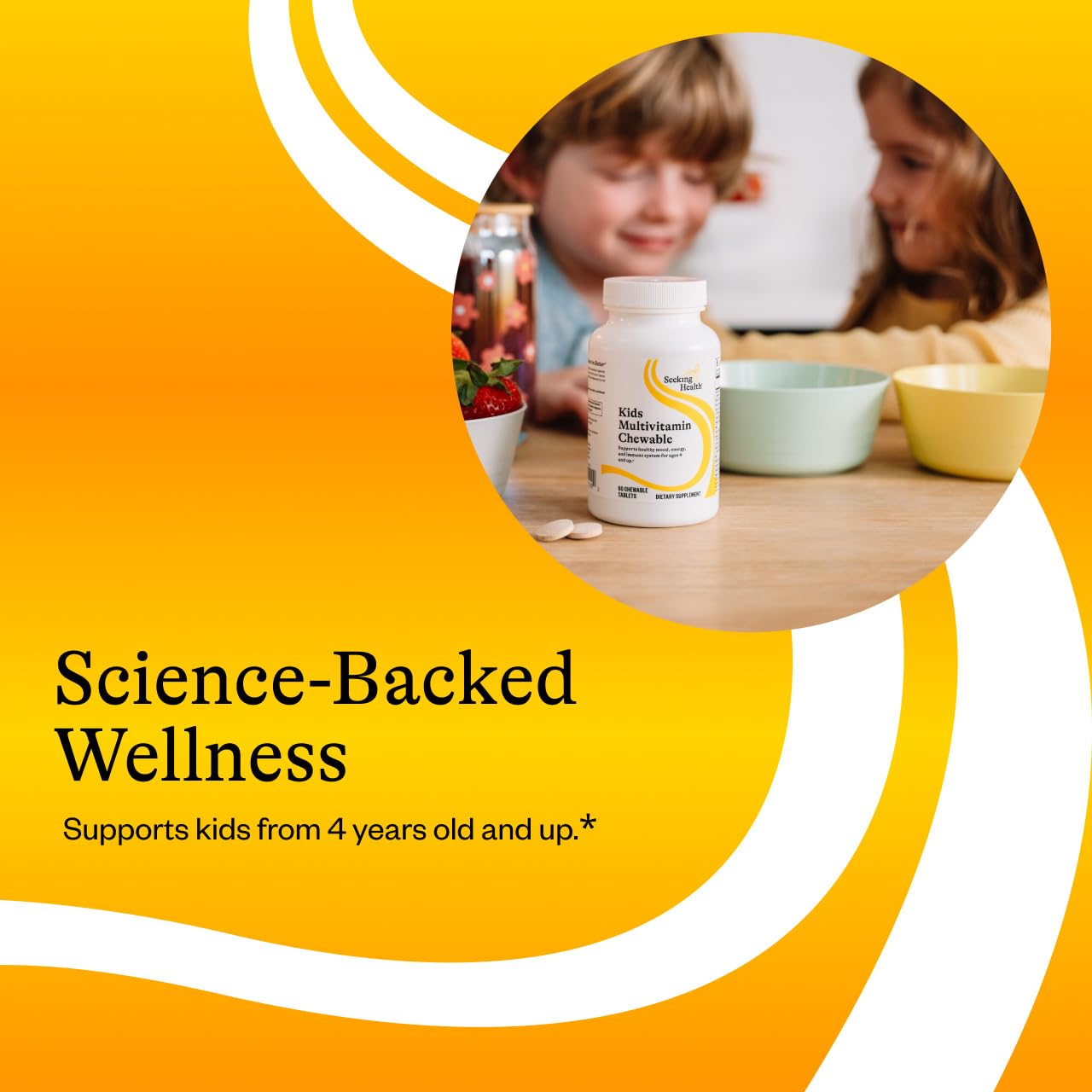 Seeking Health Kids Multivitamin Chewable lifestyle scene with children