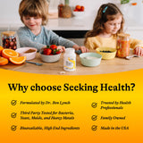 Seeking Health Kids Multivitamin Chewable MF on a kitchen counter