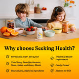 Seeking Health Kids Multivitamin Chewable on a kitchen table