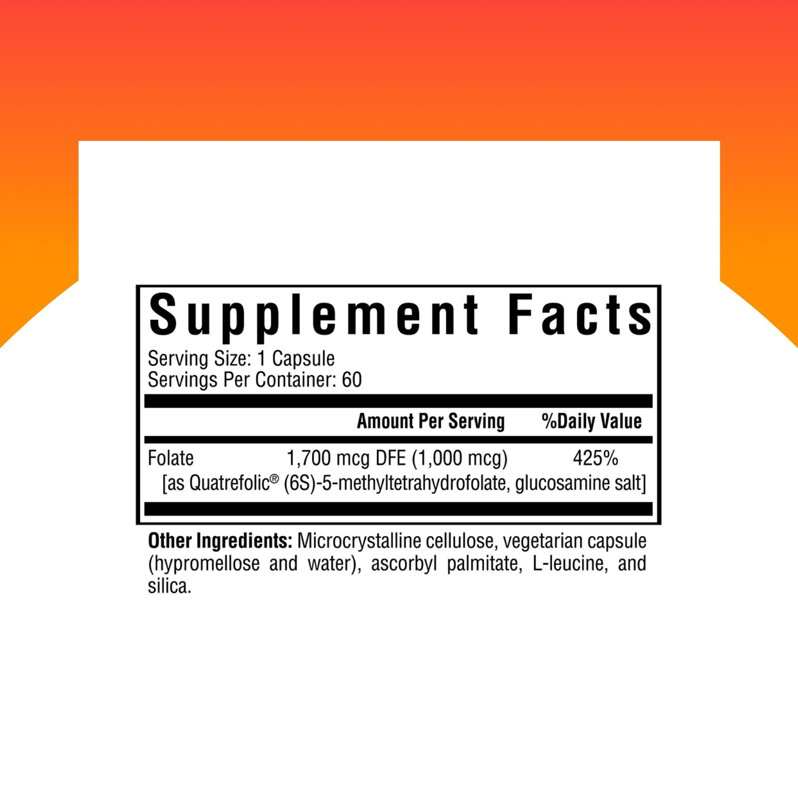 Seeking Health L-5-MTHF Supplement 1700mcg side view