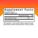 Seeking Health Lithium Orotate supplement bottle side view