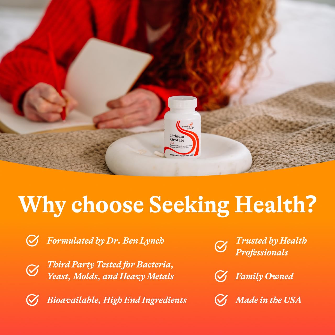 Seeking Health Lithium Orotate supplement packaging