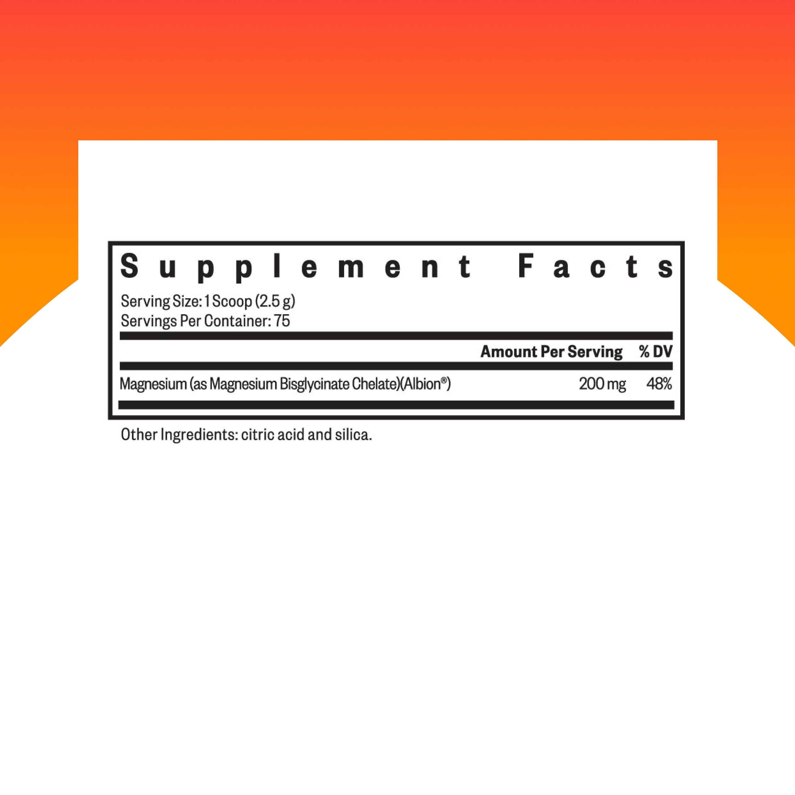 Seeking Health Magnesium Glycinate Powder 200mg side view