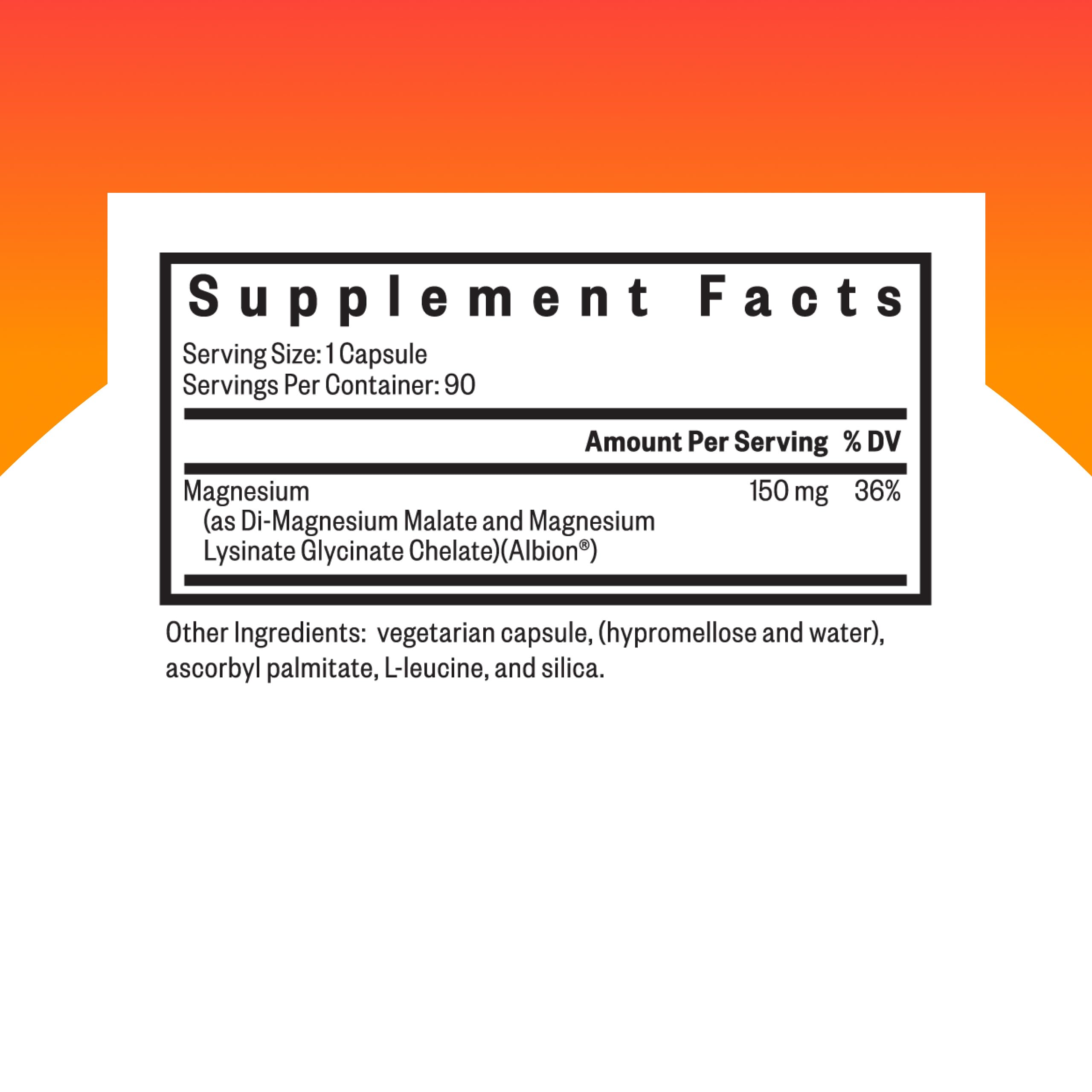 Seeking Health Magnesium Supplement 150mg capsule back view