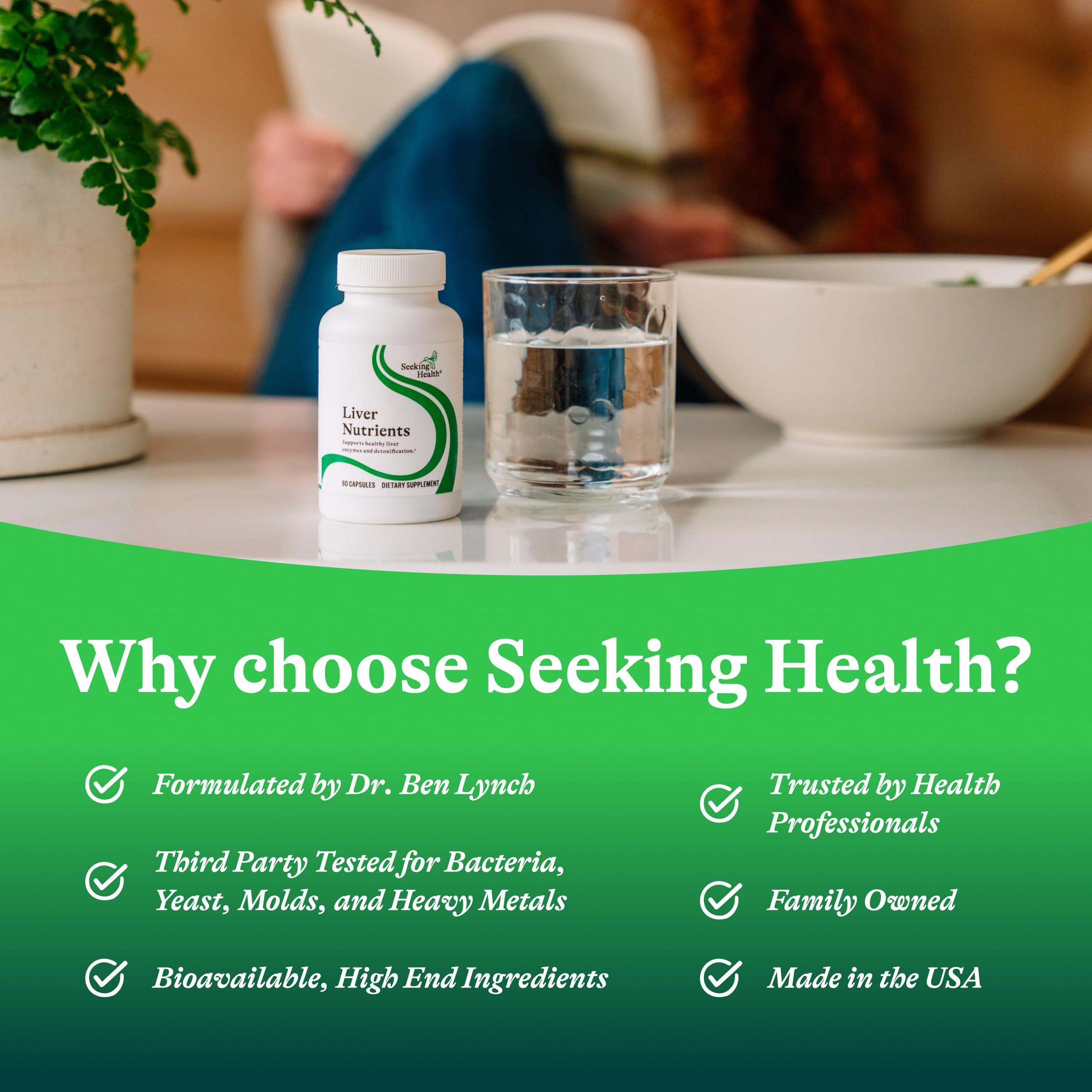 Seeking Health Milk Thistle Supplement on a wooden table