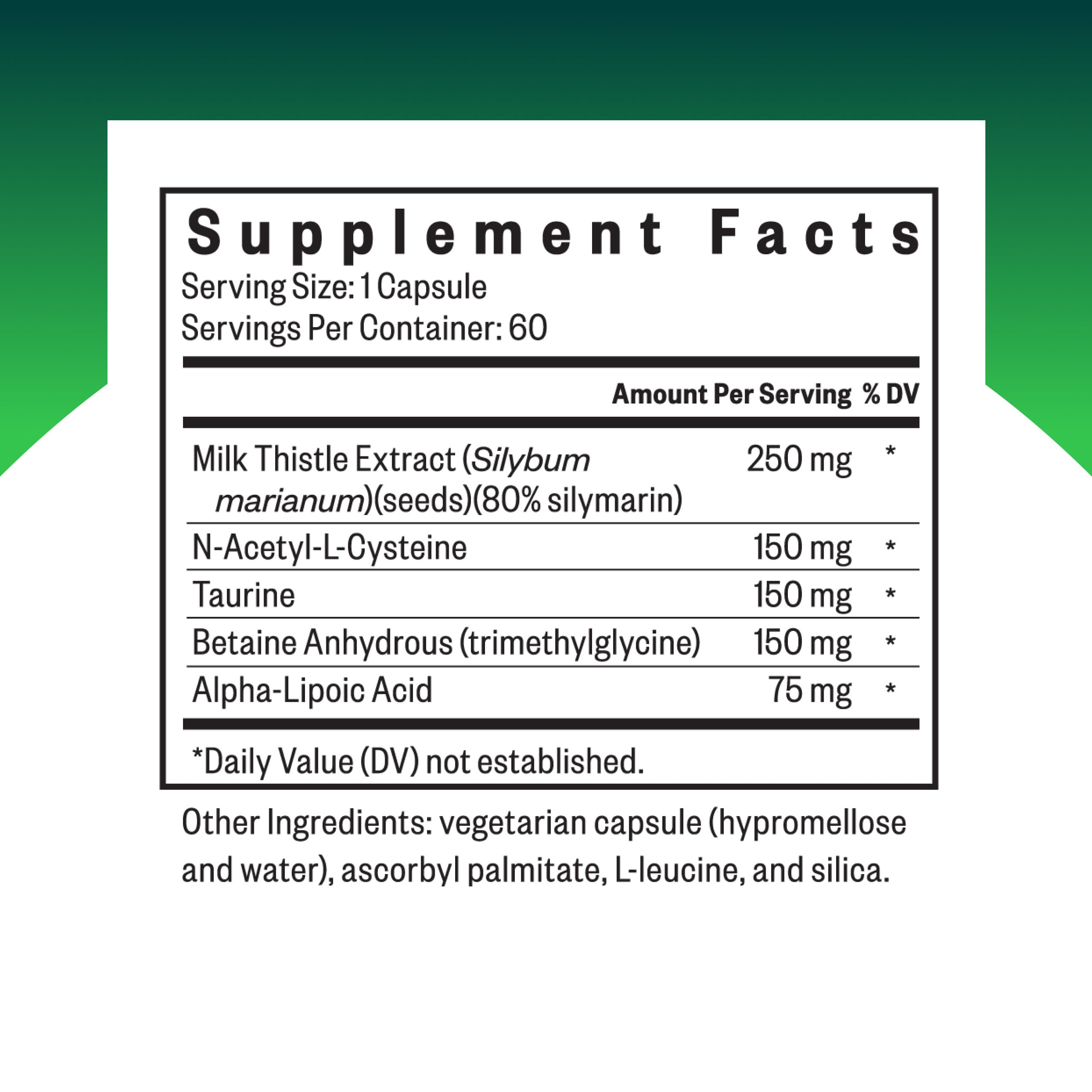 Seeking Health Milk Thistle Supplement side view