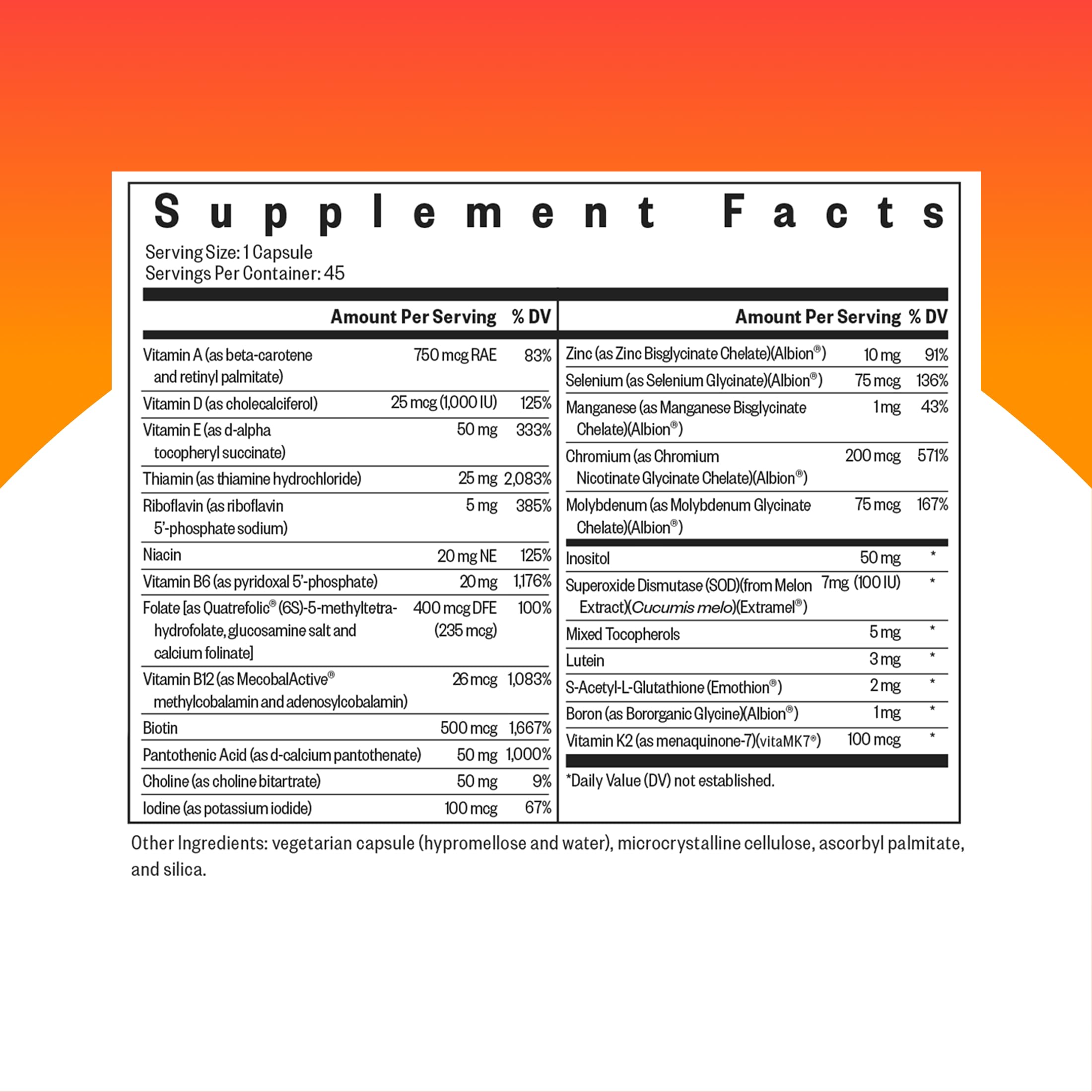 Seeking Health Multivitamin side view of capsule
