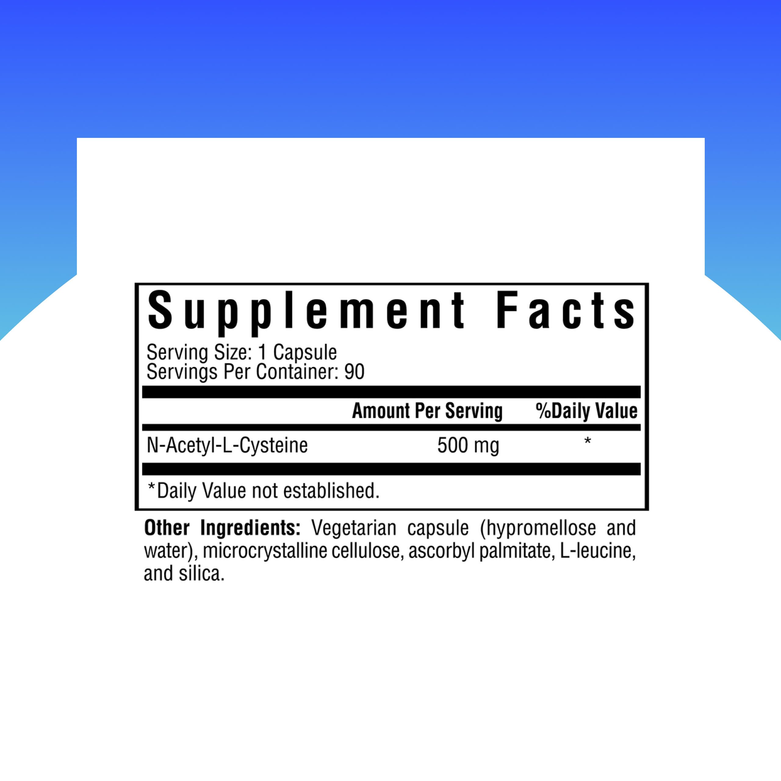 Seeking Health NAC Supplement 500mg N-Acetyl-L-Cysteine capsule side view