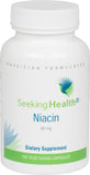 Seeking Health Niacin Capsules 50mg NE front view with packaging