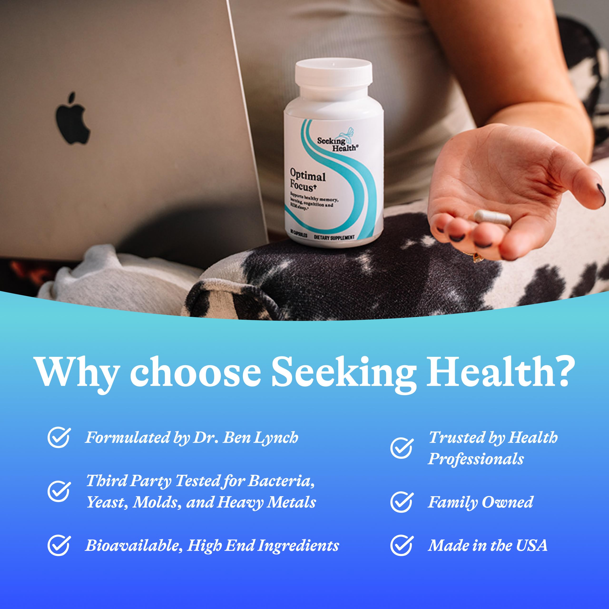 Seeking Health Optimal Focus supplement with measuring spoon