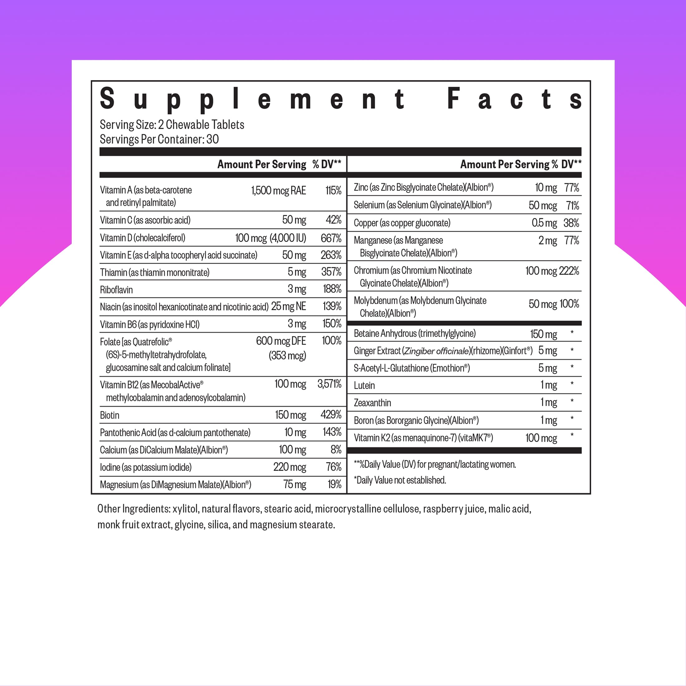 Seeking Health Prenatal Multivitamin packaging side view