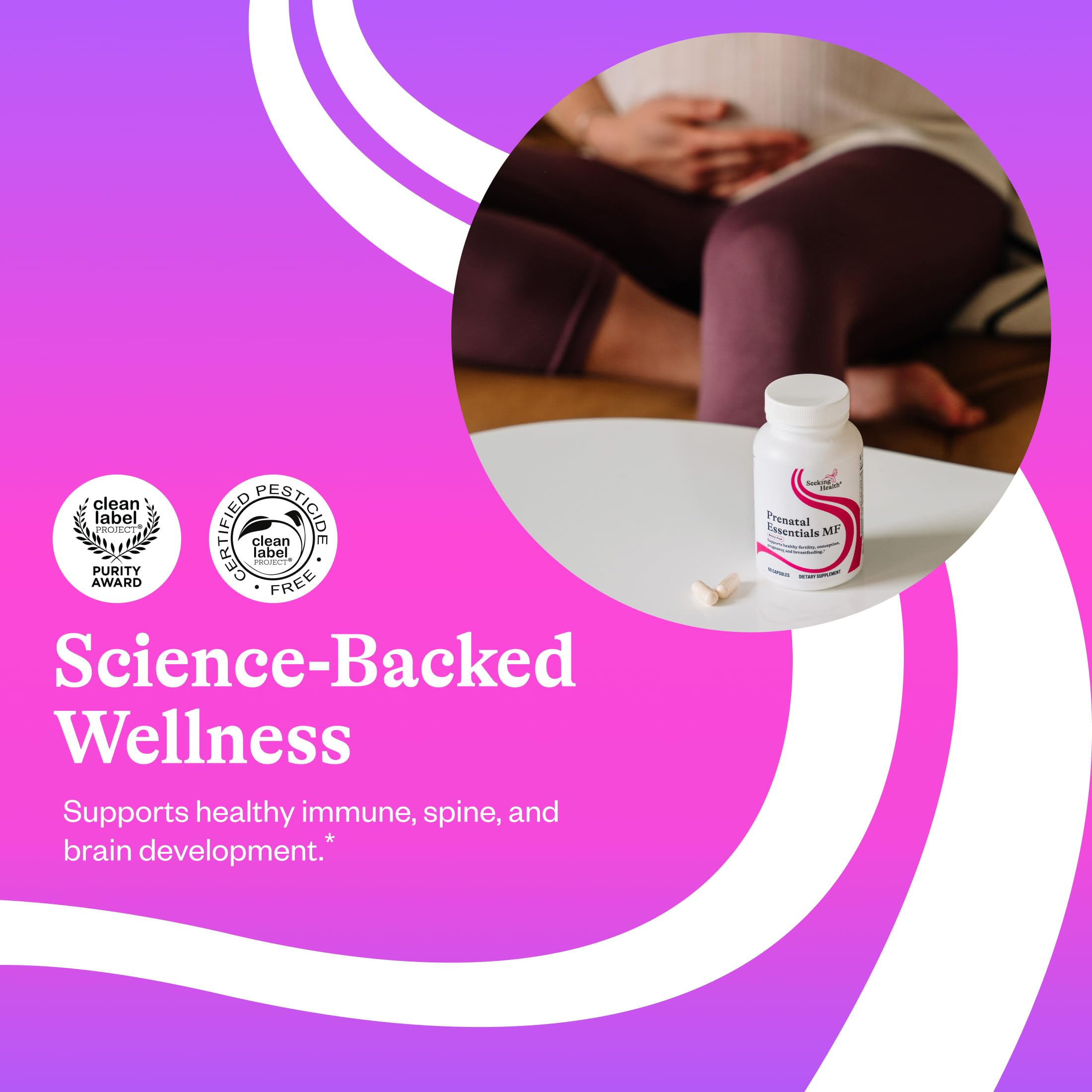 Seeking Health Prenatal Vitamins 30 Capsules bottle with label