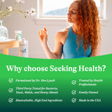 Seeking Health Probiotic Supplement 12 Billion CFU with a glass of water