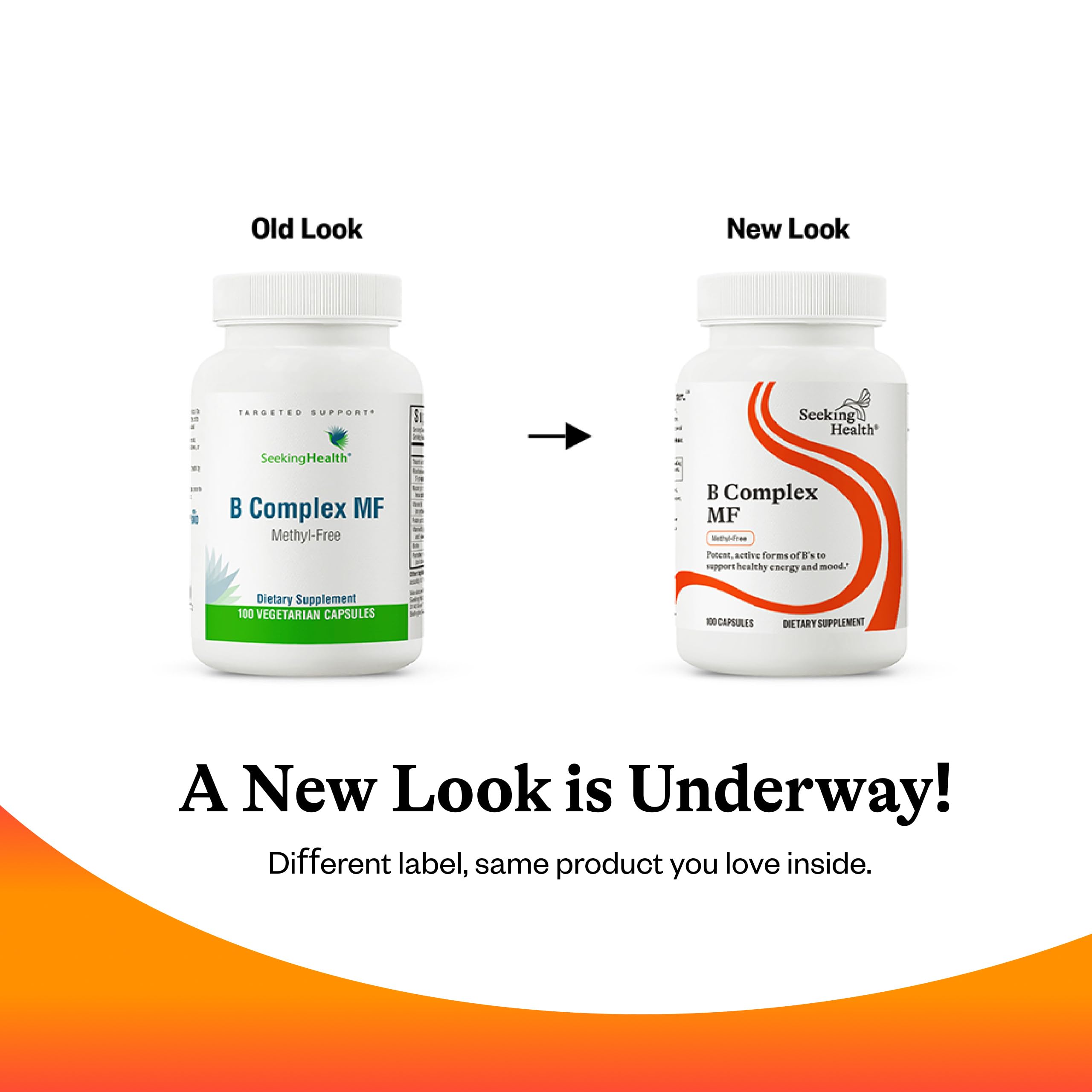 Seeking Health Vitamin B Complex Supplement label close-up