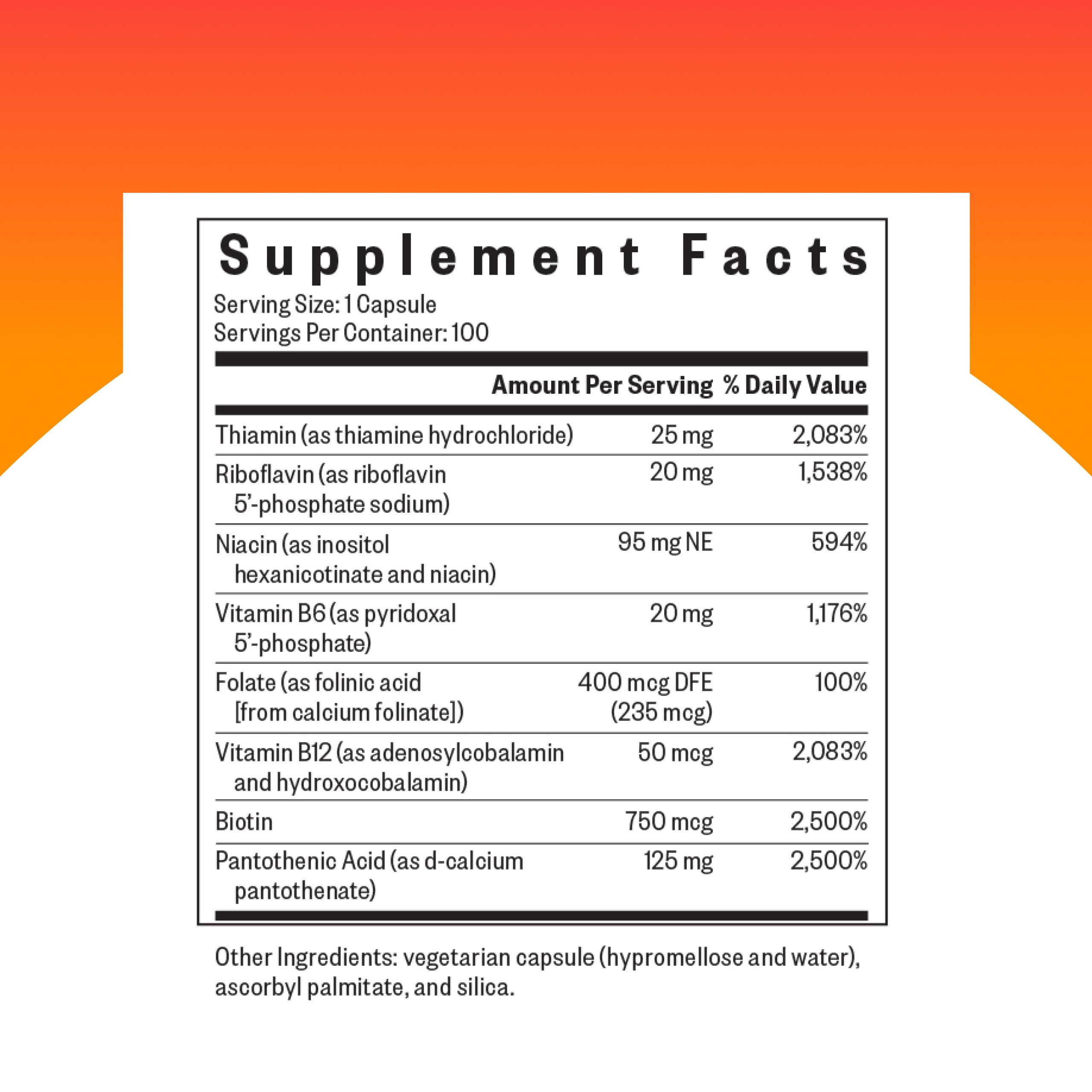 Seeking Health Vitamin B Complex Supplement side view