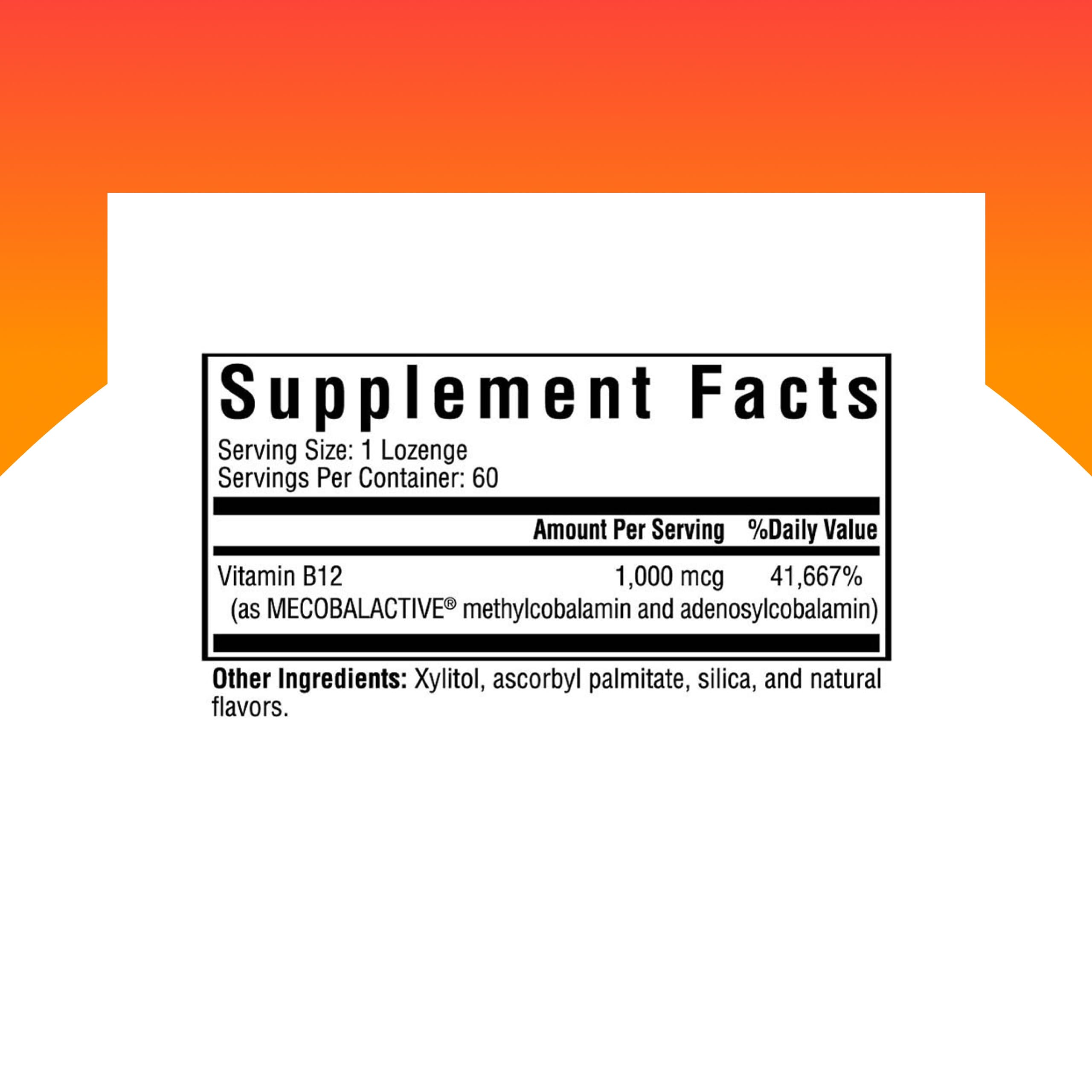 Seeking Health Vitamin B12 Lozenges packaging side view