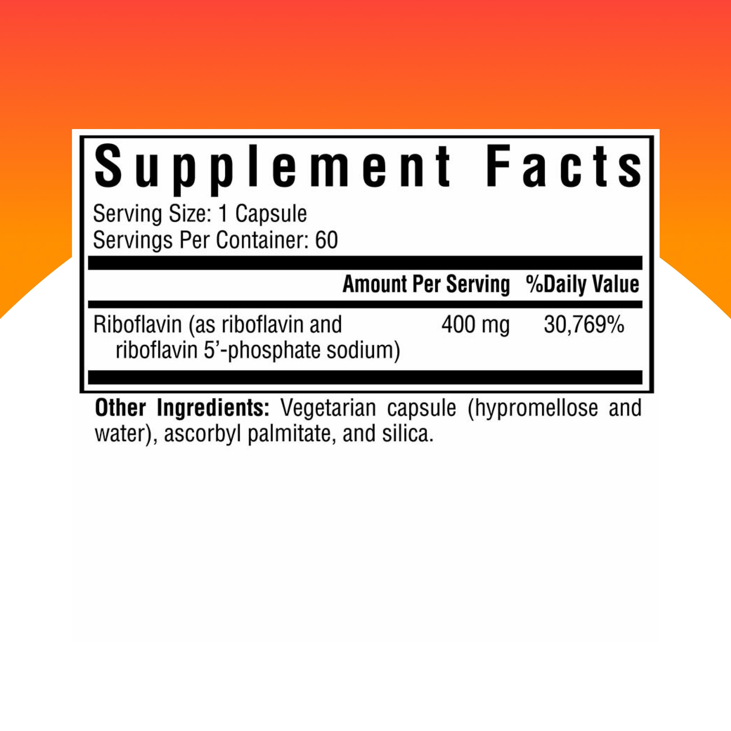 Seeking Health Vitamin B2 Riboflavin 400mg capsules side view