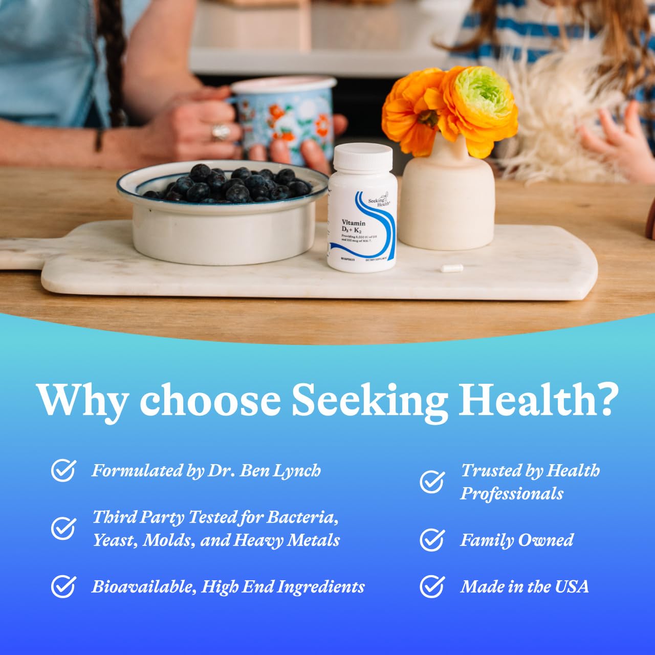 Seeking Health Vitamin D3 & K2 Supplement bottle