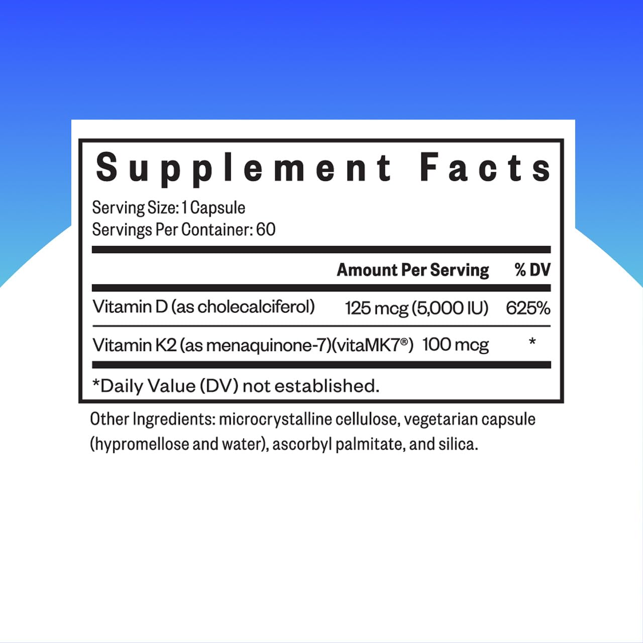 Seeking Health Vitamin D3 & K2 Supplement side view