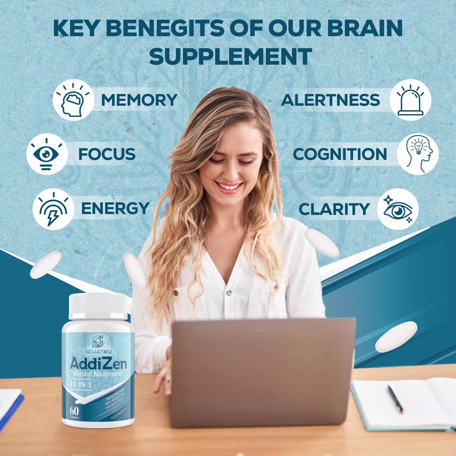 SehatiKu Ginkgo Biloba Brain Supplement ingredients list on packaging