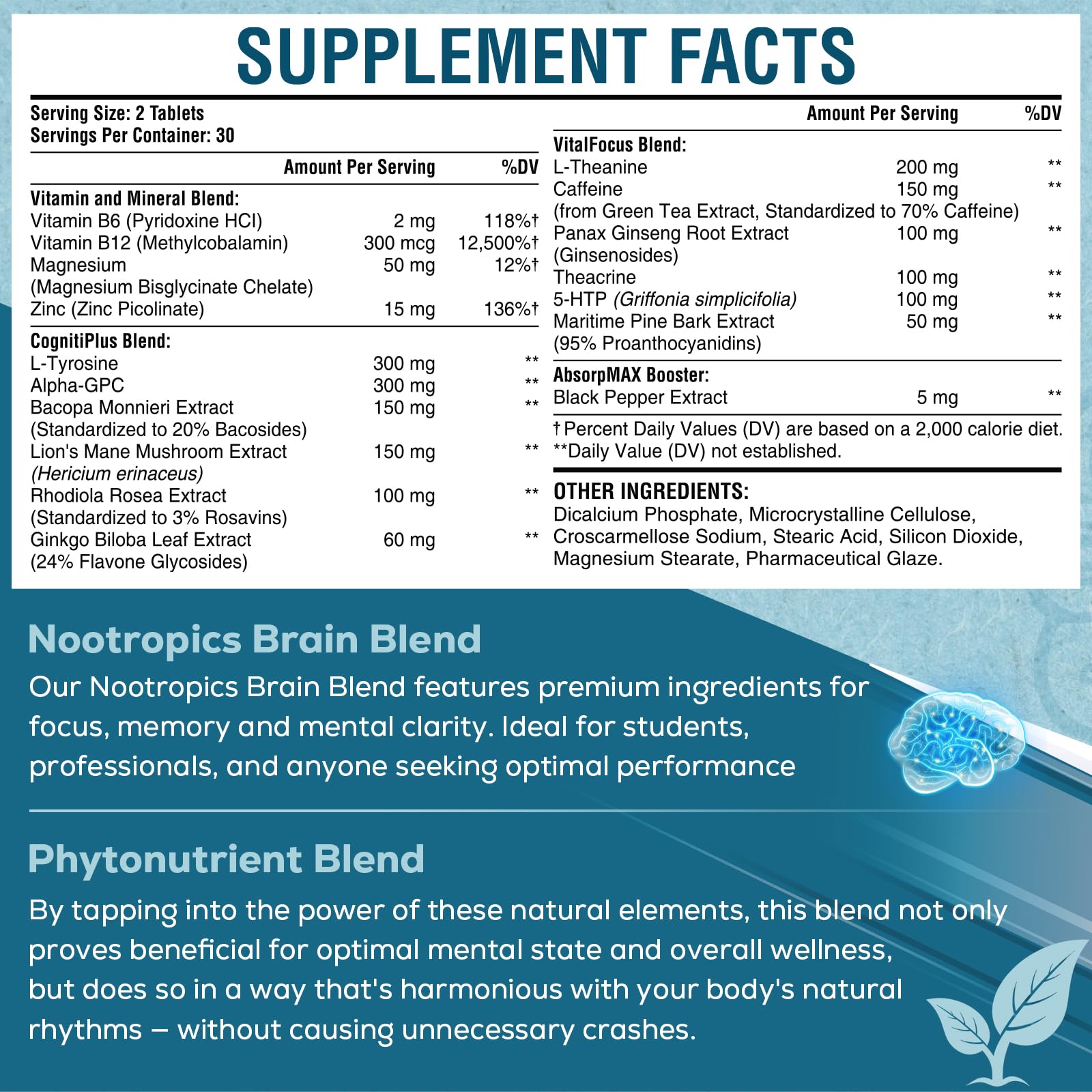 SehatiKu Ginkgo Biloba Brain Supplement side view showing tablet details