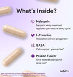 SEHATU Sleep Plus Supplement back view with dosage instructions