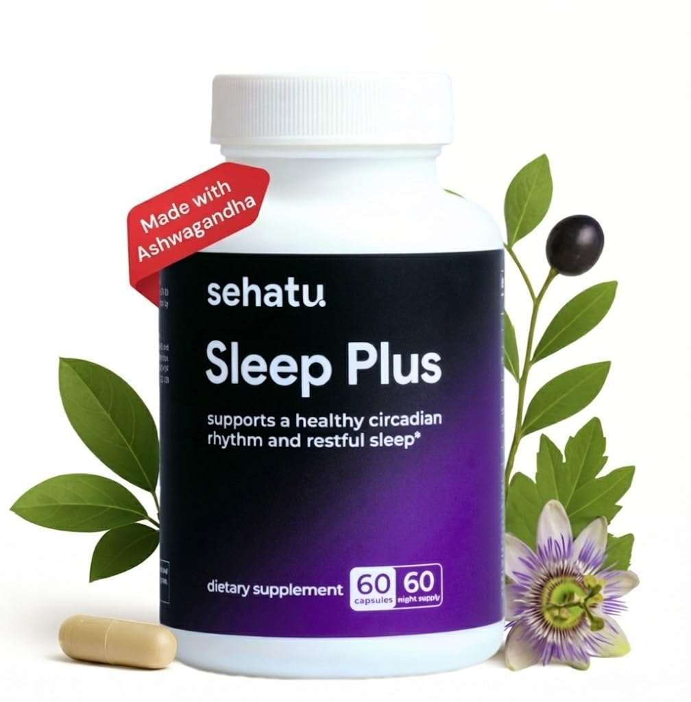 SEHATU Sleep Plus Supplement packaging with natural ingredients highlighted