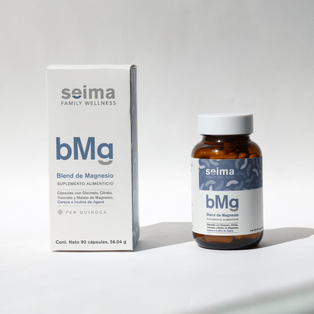 Seima Magnesium Supplement 181g front view with capsule bottle